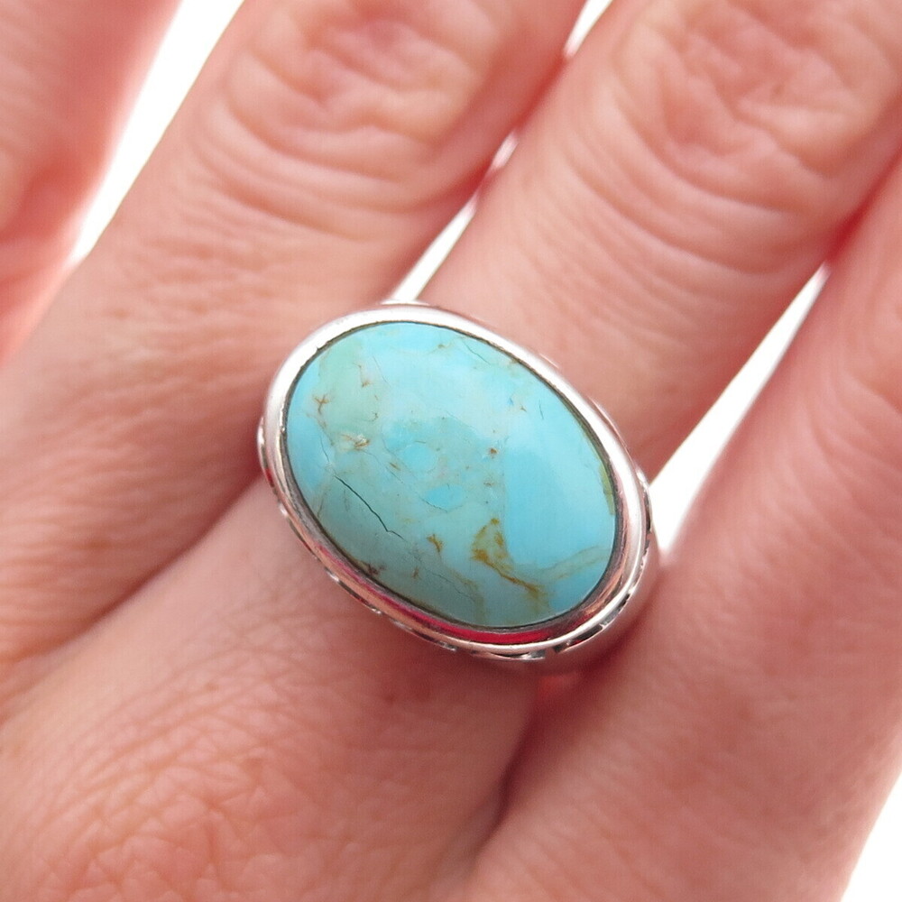 Sidney Evan Sterling Silver Vintage Real Turquoise Coral & Sugilite Ring Size 9